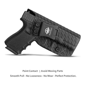 Glock 19 Holster, Carbon Fiber Kydex Holster IWB for Glock 19 19X Glock 23 Glock 25 Glock 32 Glock 45 (Gen 3 4 5) Pistol Case - Inside Waistband Carry Concealed Holster Glock 19 IWB (Black, Right)