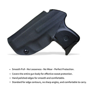 IWB Tactical KYDEX Holster Custom Fits: Ruger LCP 380 Gun Case Inside Waistband Carry Concealed Holster Pistol Pouch Bag Accessories - Black - PoLe.Craft Holster & Knives