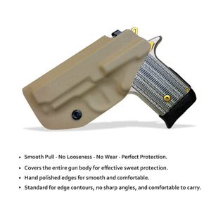 IWB Tactical KYDEX Holster Custom Fits: Sig Sauer P238 Gun Case Inside Waistband Carry Concealed Holster Pistol Pouch Bag Accessories - Tan - PoLe.Craft Holster & Knives