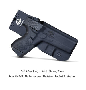 PoLe.Craft OWB Kydex Holster Custom Fit: Glock 43 / Glock 43X (Gen 3 4 5) Pistol - Outside Waistband Carry 1.5-2 Inch Belt Clip - Adj. Width/Height/Retention/Cant, Entrance Widened (Black, Right Hand Draw (OWB)) - PoLe.Craft Holster & Knives