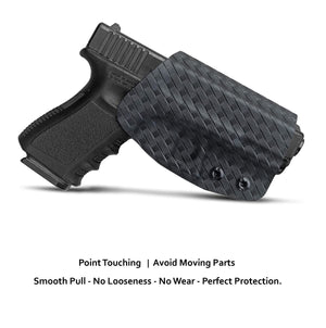 Glock 19 Holster, Glock 17 Holster OWB Kydex Holster Fit: Glock 19 19x / Glock 23 25 32 / Glock 17 22 31 / Glock 26 27 30s (Gen 1-5) - Outside Waistband Carry 1.5-2 Inch Belt Clip - Adj. Width Height Retention Cant, Entrance Widened