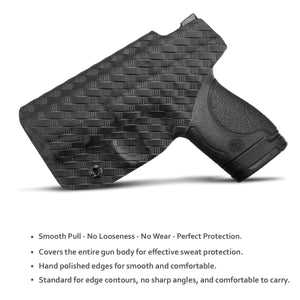 M&P Shield 9mm Holster, Carbon Fiber Kydex Holster IWB for Smith & Wesson M&P Shield 9mm .40 3.1" Barrel S&W Pistol - Inside Waistband Concealed Holster M&P Shield 9mm 40 Accessories - Black