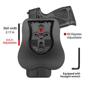 POLE.CRAFT OWB Paddle Polymer Holsters Fit: Taurus G3C / G2C / G3 / PT111 / PT140 9mm/.40 Pistol , Outside Waistband Open Polymer Holster with Safety Lock, Angle Adj - 1.5"-2" Belt Adjustable