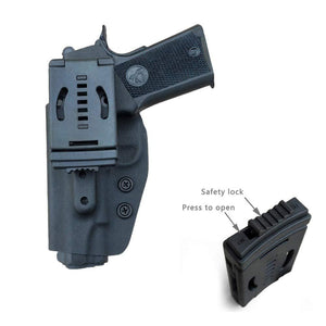 Kydex OWB Holster Fits: Colt Commander 1911 .45 / 9mm / 4.25" / 4.5" / PT1911 Gun Holster Outside Waistband Carry Pistol Case 1.5-2 Inch Belt Clip With Lock - Adj. Width Height Cant - Entrance Widen - Black - PoLe.Craft Holster & Knives