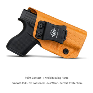 Glock 43 Holster, Glock 43x Holster, Carbon Fiber Kydex Holster IWB for Glock 43 / Glock 43X (Gen 1-5) Pistol Case - Inside Waistband Carry Concealed Holster Guns Accessories (Orange, Right Hand)