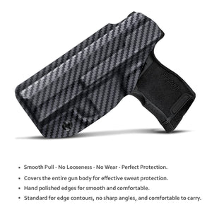 Sig P365 Holster IWB Kydex Carbon Fiber Custom Fit: Sig Sauer P365 / P365 SAS Pistol - Inside Waistband Concealed Carry - Adj. Cant Retention - Cover Mag-Button - No Wear - No Jitter