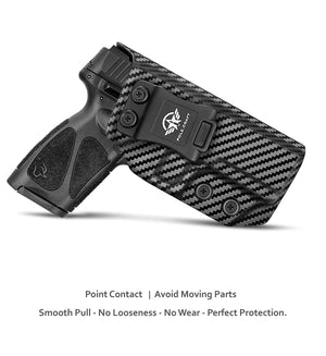 Taurus G3 Holster, Carbon Fiber Kydex Holster IWB Custom Fit: Taurus G3 9mm / .40 Pistol - G3 Taurus Holster - Inside Waistband Concealed Carry - Cover Mag-Button - Widened Entrance - No Wear, No Jitter