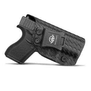 Glock 43 Holster, Glock 43x Holster, Carbon Fiber Kydex Holster IWB for Glock 43 / Glock 43X (Gen 1-5) Pistol Case - Inside Waistband Carry Concealed Holster Guns Accessories (Black, Right Hand)