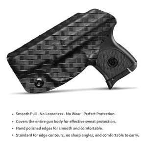 Ruger LCP 380 Holster, Carbon Fiber Kydex Holster IWB for Ruger LCP 380 Concealed Carry - Inside Waistband Concealed Holster LCP 380 Auto Pistol Case Pocket Gun Pouch Accessories (Black)
