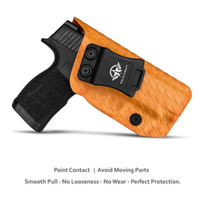 P365XL Holster, Carbon Fiber Kydex Holster IWB for sig P365XL Holsters Concealed Carry - Inside Waistband Carry Concealed Holster sig P365XL Pistol Gun Case Accessories (Orange, Right Hand)