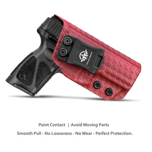 Taurus G3 Holster, Carbon Fiber Kydex Holster IWB for Taurus G3 9mm / .40 Pistol Case - G3 Taurus Holster 9mm - Inside Waistband Concealed Holster Taurus G3 IWB Kydex Accessories (Red, Right Hand)