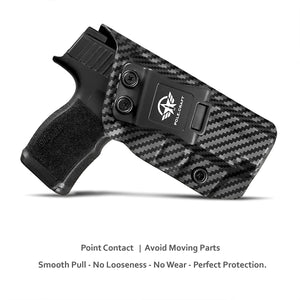 P365XL Holster, Carbon Fiber Kydex Holster IWB Custom Fit: Sig Sauer P365XL Pistol Case - Inside Waistband Concealed Carry - Cover Mag-Button - Widened Entrance - No Wear, No Jitter