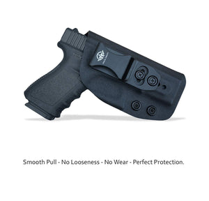 IWB Kydex Holster Fits: Glock 19 19X / Glock 23 / Glock 25 / Glock 32 (Gen 1-5) / Cz P10 Pistol Case Inside Waistband Carry Concealed Holster Glock 19 Guns - Adj. Height & Cant - Entrance Widen - Black - PoLe.Craft Holster & Knives