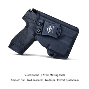 IWB Kydex Holster Custom Fit: Smith & Wesson M&P Shield 9mm/.40 w/TLR-6 - Inside Waistband Concealed Carry - Cover Mag-Button, Widened Entrance, No Wear, No Jitter