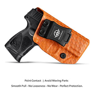 Taurus G3C Holster, Taurus G2C Holster, Carbon Fiber Kydex Holster IWB For Taurus G3C / G2C 9mm G2S / Millennium PT111 G2 / PT140 Pistol, Inside Waistband Concealed Holster Taurus G3C - Orange, Right