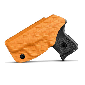 Ruger LCP 380 Holster, Carbon Fiber Kydex Holster IWB for Ruger LCP 380 Concealed Carry - Inside Waistband Concealed Holster LCP 380 Auto Pistol Case Pocket Gun Pouch Accessories (Orange, Right Hand)