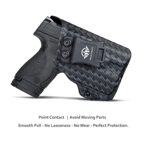 M&P Shield 40 Holster with TLR-6 Light Laser Carbon Fiber for Smith & Wesson M&P Shield 9mm/.40 w/TLR-6 - Inside Waistband Carry Concealed Holster M&P Shield 9mm with Laser Pouch (Black, Right Hand)