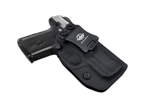 IWB Kydex Holster Custom Fit: Ruger SR9C Pistol - Inside Waistband Concealed Carry - Adj. Cant Retention - Cover Mag-Button - No Wear - No Jitter - Black - PoLe.Craft Holster & Knives