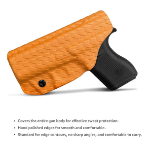 Glock 43 Holster, Glock 43x Holster, Carbon Fiber Kydex Holster IWB for Glock 43 / Glock 43X (Gen 1-5) Pistol Case - Inside Waistband Carry Concealed Holster Guns Accessories (Orange, Right Hand)