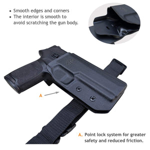 P320 Holster OWB Kydex for Sig Sauer P320 Carry / P320 Full Pistol Case - Outside Waistband Carry / 1.5-2 Inch Belt Clip with Leggings - Adj. Width Height Retention Cant, Entrance Widened
