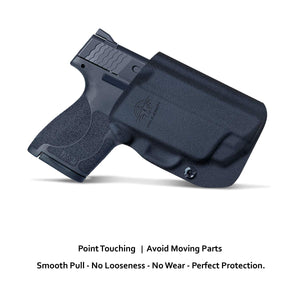 PoLe Craft OWB Kydex Holster for Smith & Wesson M&P Shield 9mm / .40 M2.0 - with Integrated Laser Pistol Case - Outside Waistband Carry / 1.5-2 Inch Belt Clip - Adj. Width Height Retention Cant, Entrance Widened