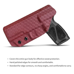 Taurus G3 Holster, Carbon Fiber Kydex Holster IWB for Taurus G3 9mm / .40 Pistol Case - G3 Taurus Holster 9mm - Inside Waistband Concealed Holster Taurus G3 IWB Kydex Accessories (Red, Right Hand)