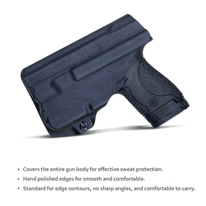 IWB Kydex Holster Custom Fit: Smith & Wesson M&P Shield 9mm/.40 w/TLR-6 - Inside Waistband Concealed Carry - Cover Mag-Button, Widened Entrance, No Wear, No Jitter