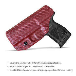 Taurus G3C Holster, Taurus G2C Holster, Carbon Fiber Kydex Holster IWB For Taurus G3C / G2C 9mm G2S / Millennium PT111 G2 / PT140 Pistol, Inside Waistband Concealed Holster Taurus G3C - Red, Right