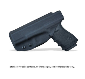 IWB Kydex Holster Fits: Glock 19 19X / Glock 23 / Glock 25 / Glock 32 (Gen 1-5) / Cz P10 Pistol Case Inside Waistband Carry Concealed Holster Glock 19 Guns - Adj. Height & Cant - Entrance Widen - Black - PoLe.Craft Holster & Knives