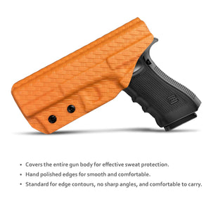 Glock 17 Holster, Carbon Fiber Kydex Holster IWB for Glock 17 / Glock 22 / Glock 31 (Gen 3 4 5) - Inside Waistband Carry Concealed Holster Glock 17 Gun Accessories (Orange, Right)