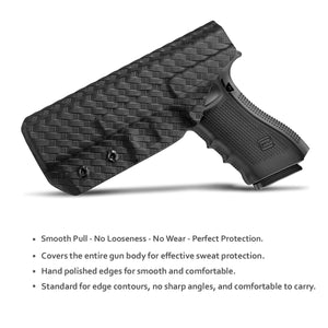 Glock 17 Holster, Carbon Fiber Kydex Holster IWB for Glock 17 / Glock 22 / Glock 31 (Gen 3 4 5) - Inside Waistband Carry Concealed Holster Glock 17 Gun Accessories (Black, Right)