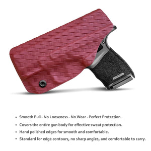 Hellcat Holster, Carbon Fiber Kydex Holster IWB for Springfield Armory Hellcat Pistol Case Pocket - Inside Waistband Carry Concealed Holster Hellcat Accessories Guns Pouch (Red, Right Hand)