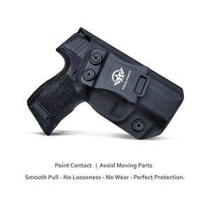 IWB Kydex Holster Custom Fit: Sig Sauer P365 / P365 SAS Pistol - Inside Waistband Concealed Carry - Adj. Cant Retention - Cover Mag-Button - Widened Entrance - No Wear, No Jitter - Black - PoLe.Craft Holster & Knives