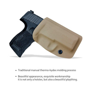 Kydex OWB Holster Fit: Sig Sauer P365 Holsters P365 SAS Gun Pistol Case - Sig Sauer P365 OWB Holster - Waistband Outside Carry - 1.5-2 Inch Belt Clip with Lock - Adj. Width Height Cant, Entrance Widen - Tan - PoLe.Craft Holster & Knives