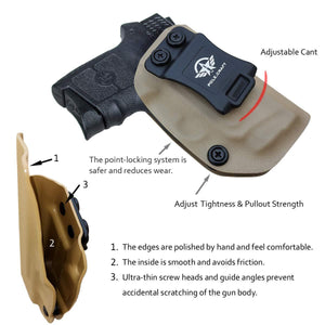 KYDEX IWB Holster Bodyguard 380 with Laser Waistband Carry Concealed Holster Bodyguard 380 Laser Pistol Holster Gun Case - Tan - PoLe.Craft Holster & Knives