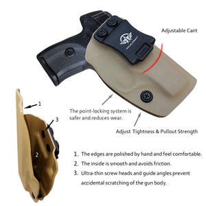 KYDEX IWB Holster LC9 Concealed Carry Holster Ruger LC9S Holster Concealed - Kydex Holster for Ruger LC9 Accessories - IWB Concealed Holster Pistol Case - Tan - PoLe.Craft Holster & Knives