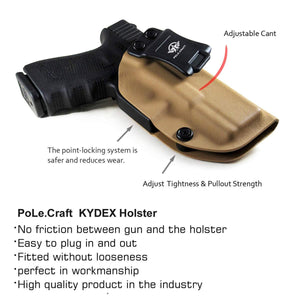 KYDEX IWB Holster Glock 19 19X 23 25 32 Cz P10 Gun Holsters Waistband Carry Concealed Holster Glock 19 Pistol Case Guns Accessories - Tan - PoLe.Craft Holster & Knives