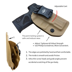 KYDEX IWB Taurus G2C Holster Taurus PT111 G2 Concealed Holster for Taurus G2C 9mm PT140 - KYDEX Holster Taurus PT111 G2C -Taurus G2C Holsters Concealed Carry Pistol Case Gun Accessories - Tan - PoLe.Craft Holster & Knives