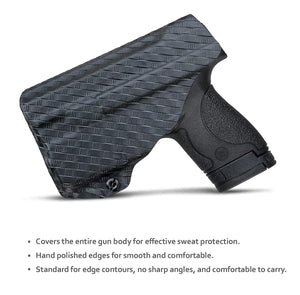 M&P Shield 40 Holster with TLR-6 Light Laser Carbon Fiber for Smith & Wesson M&P Shield 9mm/.40 w/TLR-6 - Inside Waistband Carry Concealed Holster M&P Shield 9mm with Laser Pouch (Black, Right Hand)