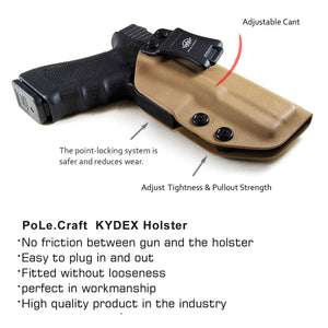 KYDEX IWB Holster Glock 17 Glock 22 Glock 31 Gun Holster IWB Inside Waistband Carry Concealed Holster Glock 17 Pistol Case Accessories - Tan - PoLe.Craft Holster & Knives