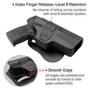 POLE.CRAFT OWB Paddle Polymer Holsters Fit: Taurus G3C / G2C / G3 / PT111 / PT140 9mm/.40 Pistol , Outside Waistband Open Polymer Holster with Safety Lock, Angle Adj - 1.5"-2" Belt Adjustable