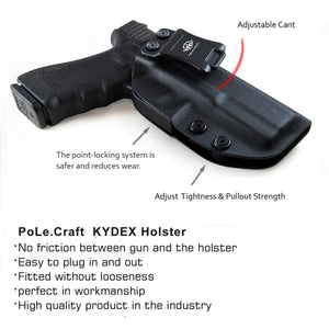 KYDEX IWB Holster Glock 17 Glock 22 Glock 31 Gun Holster IWB Inside Waistband Carry Concealed Holster Glock 17 Pistol Case Accessories - Black - PoLe.Craft Holster & Knives