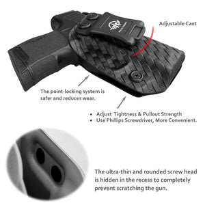 Sig P365 Holsters, P365 SAS Holster, Carbon Fiber Kydex Holster IWB for: Sig Sauer P365 / P365 SAS Pistol - Inside Waistband Concealed Carry - Cover Mag-Button - Widened Entrance - No Wear, No Jitter (Black, Right Hand)
