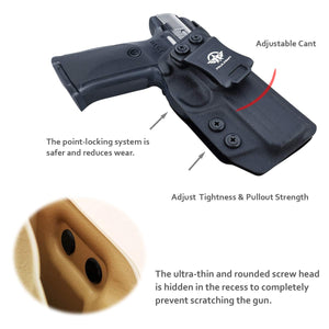 Ruger SR9 Holster, Ruger SR40 Holster - Kydex IWB Holster Ruger SR9 / Ruger SR40 Holster IWB - Inside Waistband Concealed Holster For Ruger SR9 / SR40 Pistol Case Accessories - Black