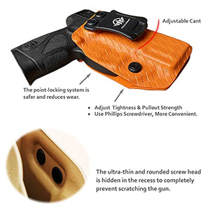 Taurus G3C Holster, Taurus G2C Holster, Carbon Fiber Kydex Holster IWB For Taurus G3C / G2C 9mm G2S / Millennium PT111 G2 / PT140 Pistol, Inside Waistband Concealed Holster Taurus G3C - Orange, Right