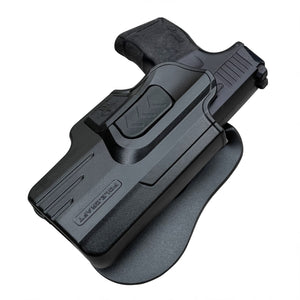 Sig P365 Holster OWB Paddle Polymer Holsters Fit: Sig Sauer P365 / P365 SAS Outside Waistband Open Carry Polymer Holster with Safety Lock, Angle Adjustable / 1.5"-2" Belt Adjustable