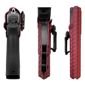 Glock 17 Holster, Carbon Fiber Kydex Holster IWB for Glock 17 / Glock 22 / Glock 31 (Gen 3 4 5) - Inside Waistband Carry Concealed Holster Glock 17 Gun Accessories (Red, Right)