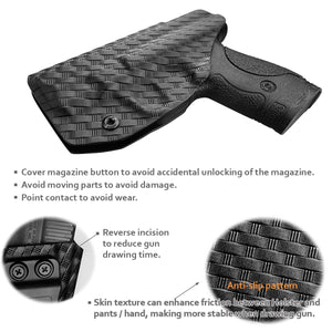 M&P Shield 9mm Holster, Carbon Fiber Kydex Holster IWB for Smith & Wesson M&P Shield 9mm .40 3.1" Barrel S&W Pistol - Inside Waistband Concealed Holster M&P Shield 9mm 40 Accessories - Black