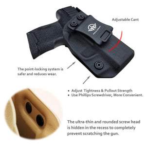 IWB Kydex Holster Custom Fit: Sig Sauer P365 / P365 SAS Pistol - Inside Waistband Concealed Carry - Adj. Cant Retention - Cover Mag-Button - Widened Entrance - No Wear, No Jitter - Black - PoLe.Craft Holster & Knives