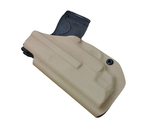 Kydex IWB Holster Fit: Smith & Wesson M&P 45 Shield M2.0 9mm .40 S&W / Crimson Trace Laser Concealed Carry - Inside Waistband Carry Concealed Holster M&P Shield 9mm - Tan - PoLe.Craft Holster & Knives